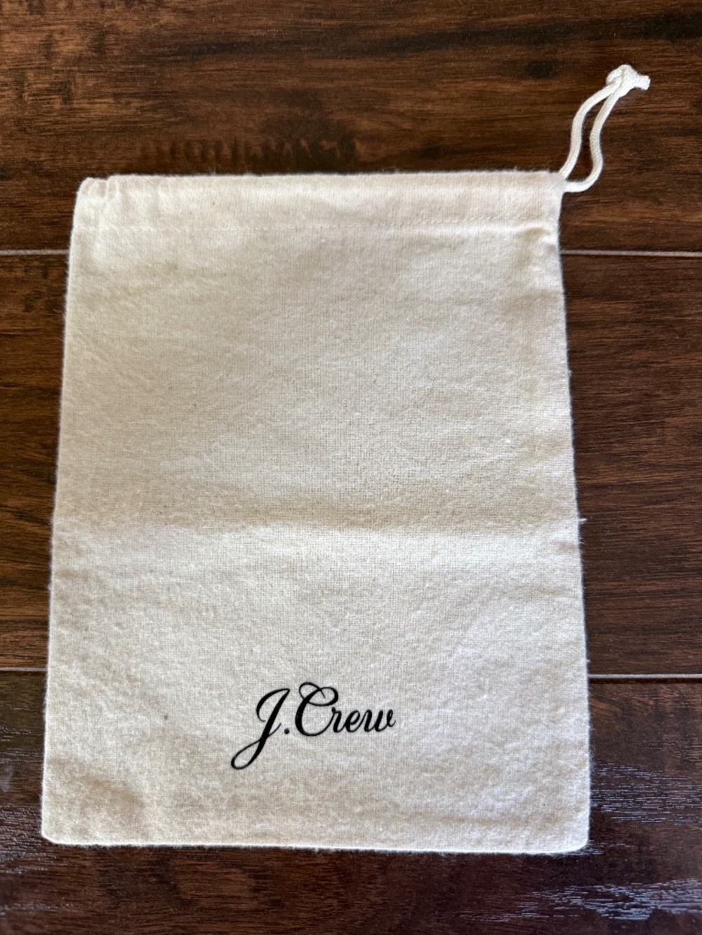 J.Crew Drawstring Dust Bag Storage Pouch Cream 6.25x8